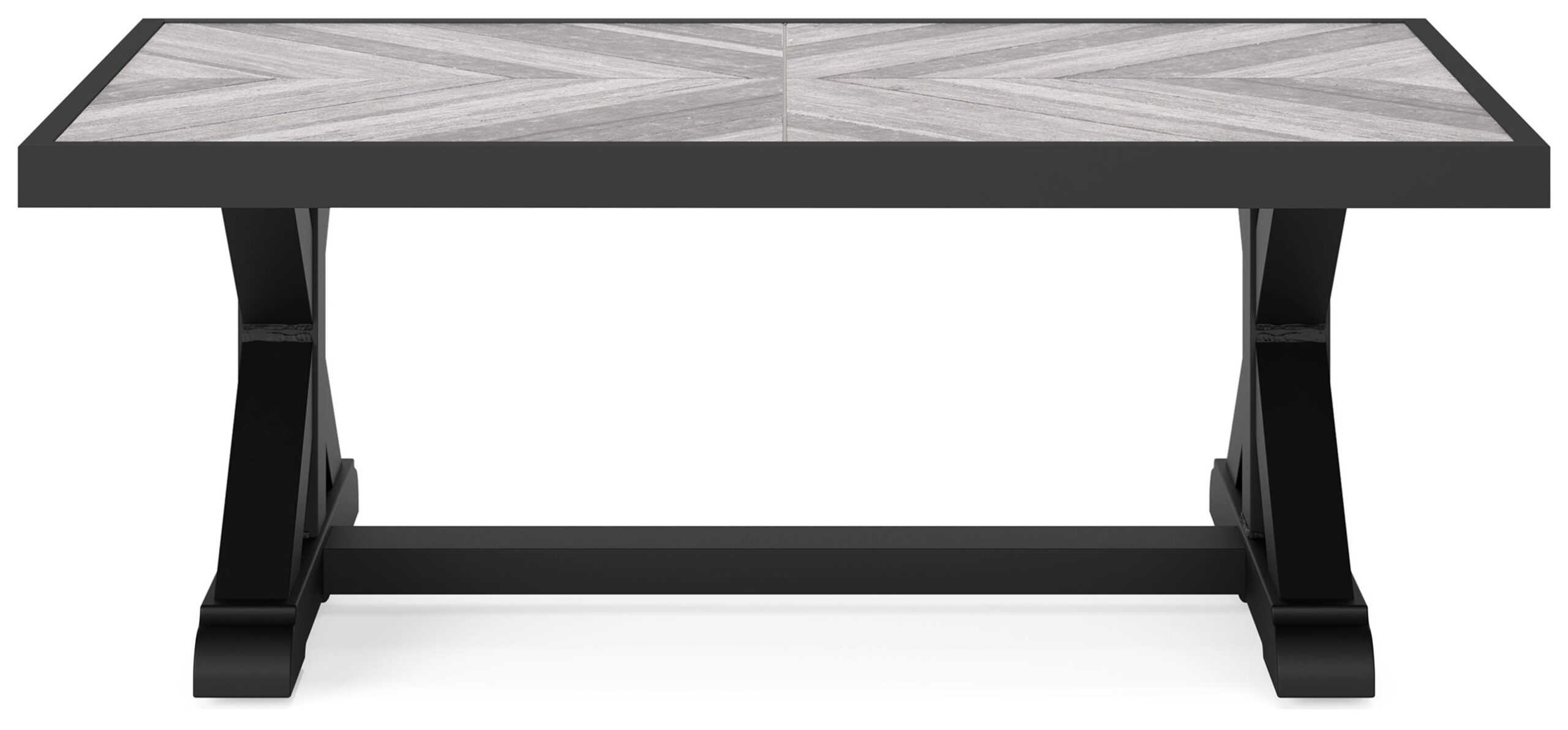 Beachcroft - Rectangular Cocktail Table - Black / Light Gray - Image 2