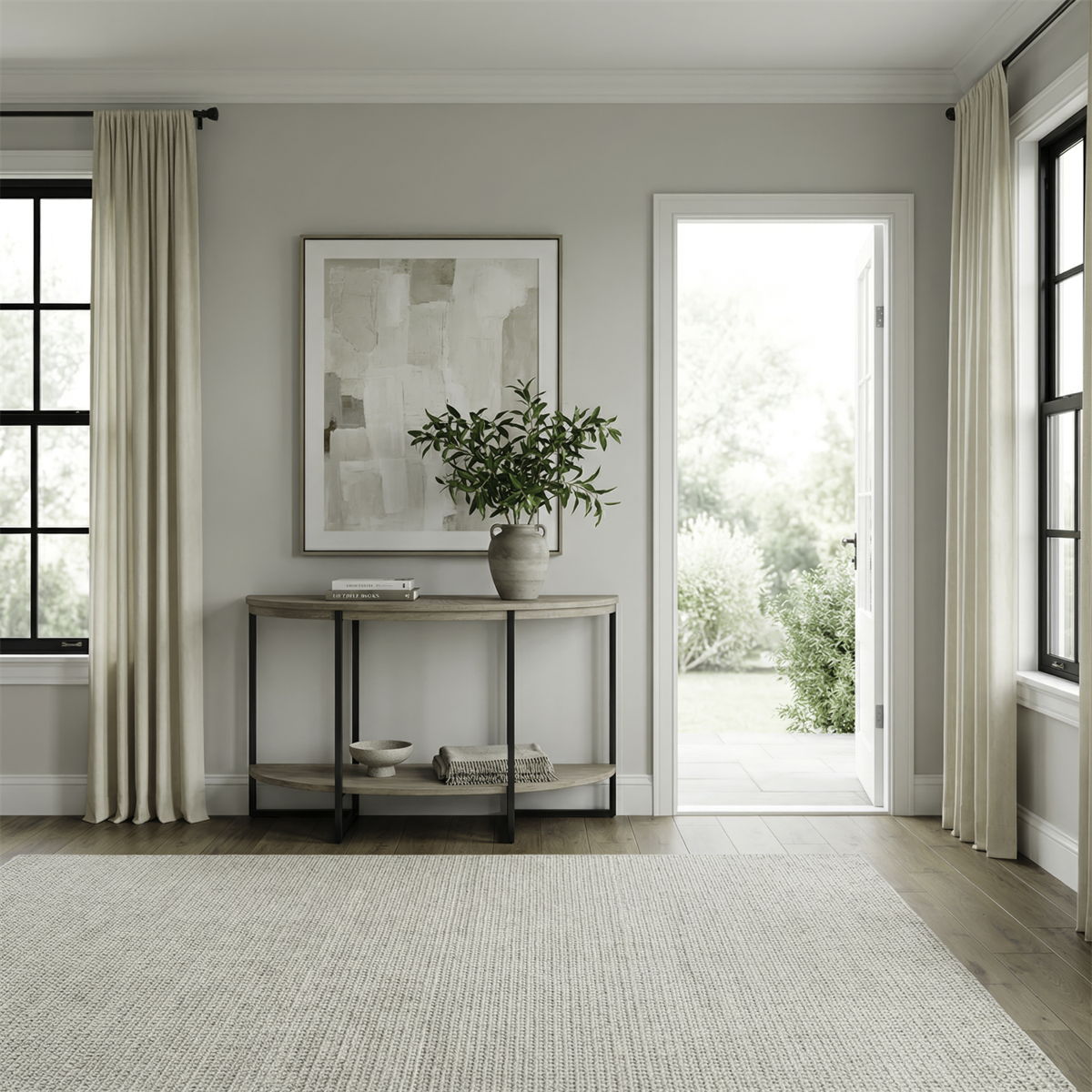 Paran Place - Demilune Sofa Table - Natural