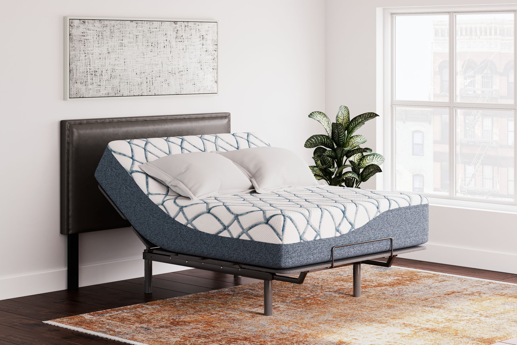 14 Inch Chime Elite 2.0 - California King Mattress - White / Blue - Image 12
