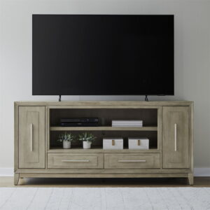 Fireplace TV Consoles - 80" Fireplace TV Console - Light Brown