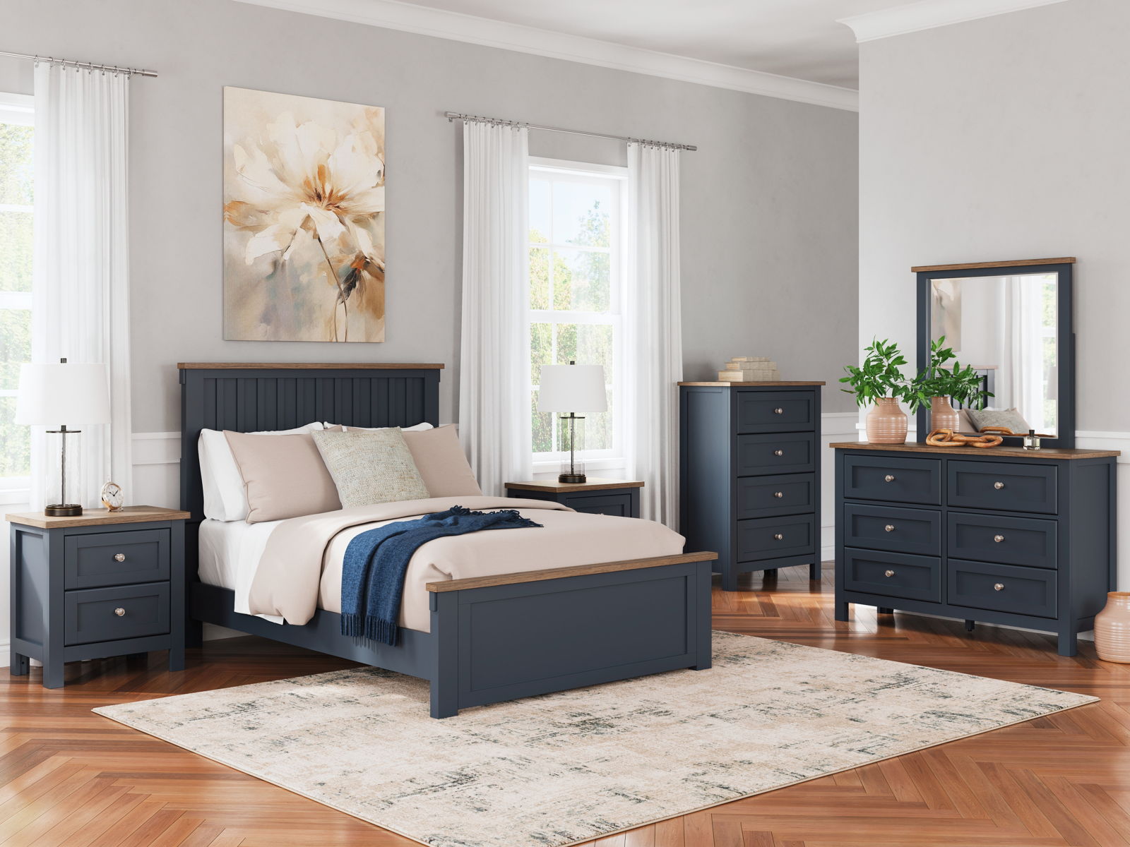 Landocken - Four Drawer Chest - Brown / Blue - Image 11