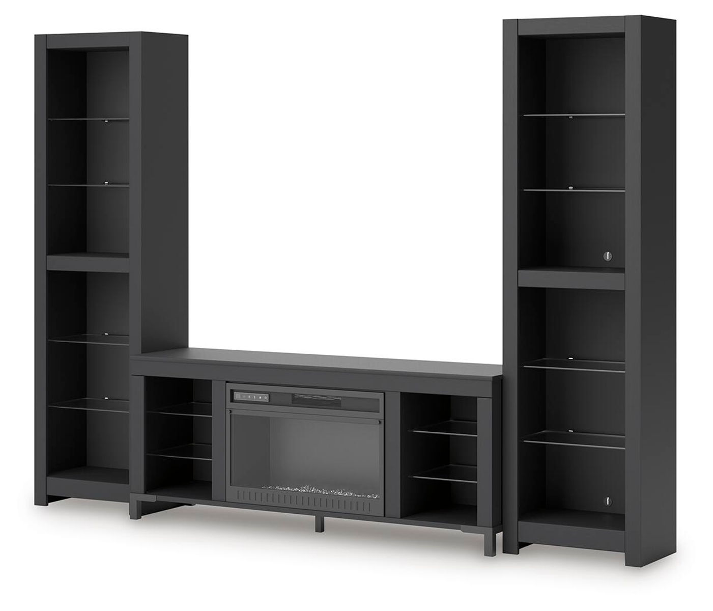 Cayberry - 3-Piece Entertainment Center With Electric Fireplace - Black - Image 6