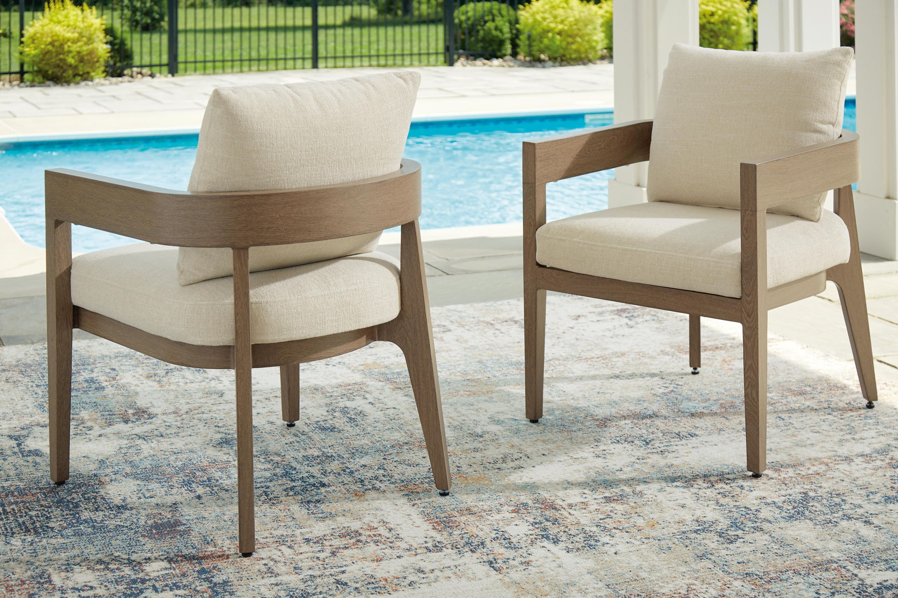Serene Bay - Arm Chair With Cushion (Set of 2) - Dark Brown / White - Image 10