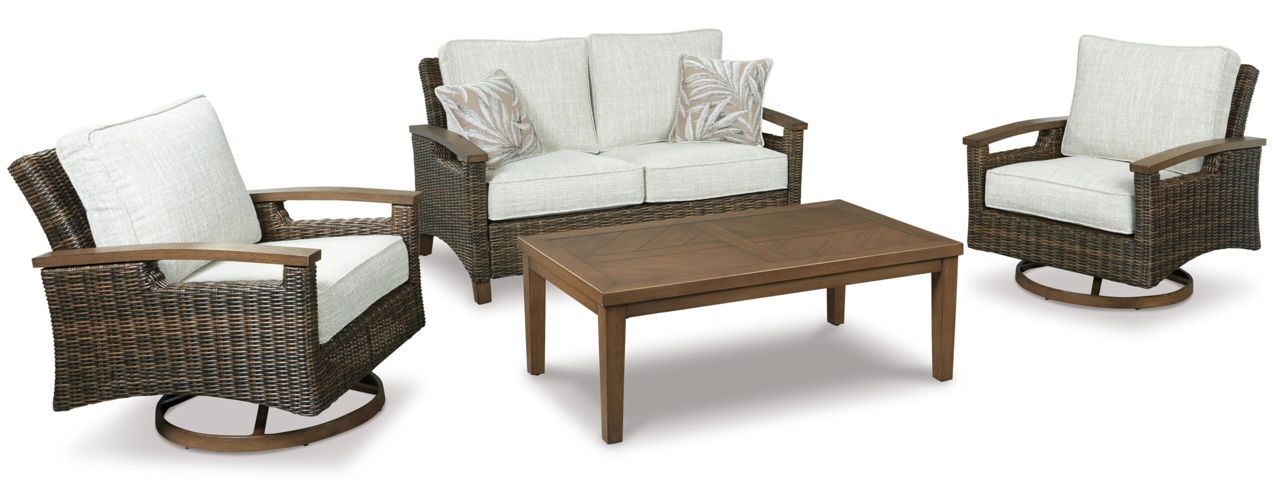 Paradise Trail - Loveseat w/Cushion - Medium Brown - Image 8