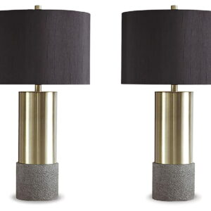Jacek - Metal Table Lamp (Set of 2) - Gray / Brass Finish