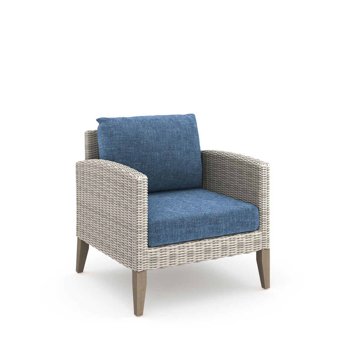 Carezza - 5 Piece Set (Sofa & 2 Club Chairs & 2 Stools) - Dark Blue - Image 6
