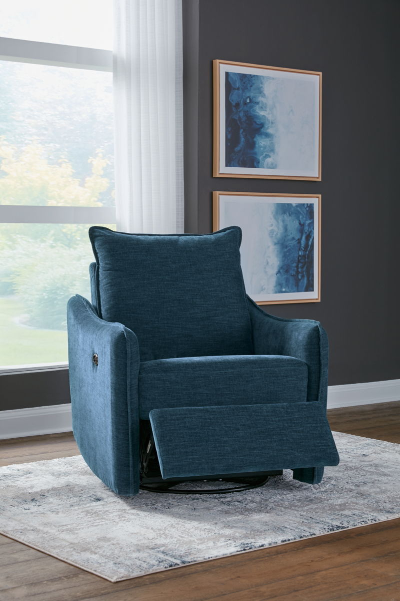 Mcburg - Swivel Power Recliner - Navy - Image 4