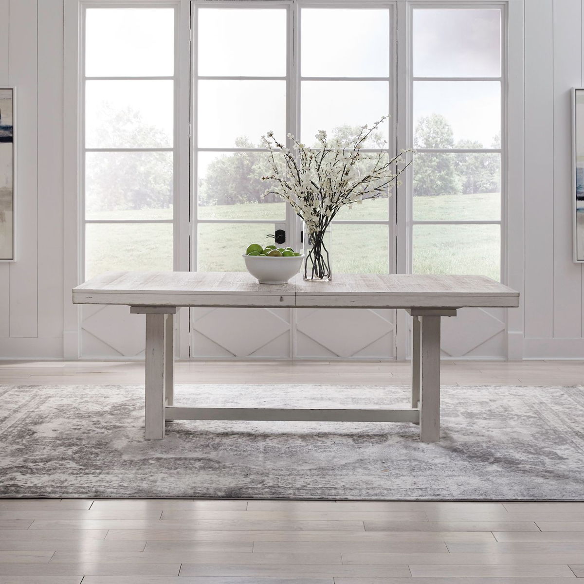 Backroads - Trestle Table - Weathered White & Parchment - Image 2