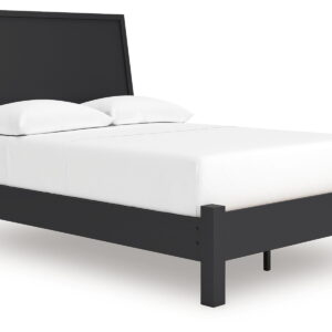Danziar - Full Panel Bed With Low Footboard - Black