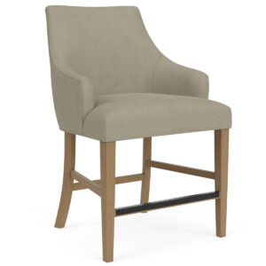 Mix-N-Match Chairs - Swoop Arm Upholstered Stool (Set of 2) - Gray
