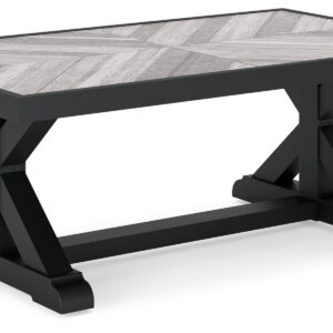 Beachcroft - Rectangular Cocktail Table - Black / Light Gray