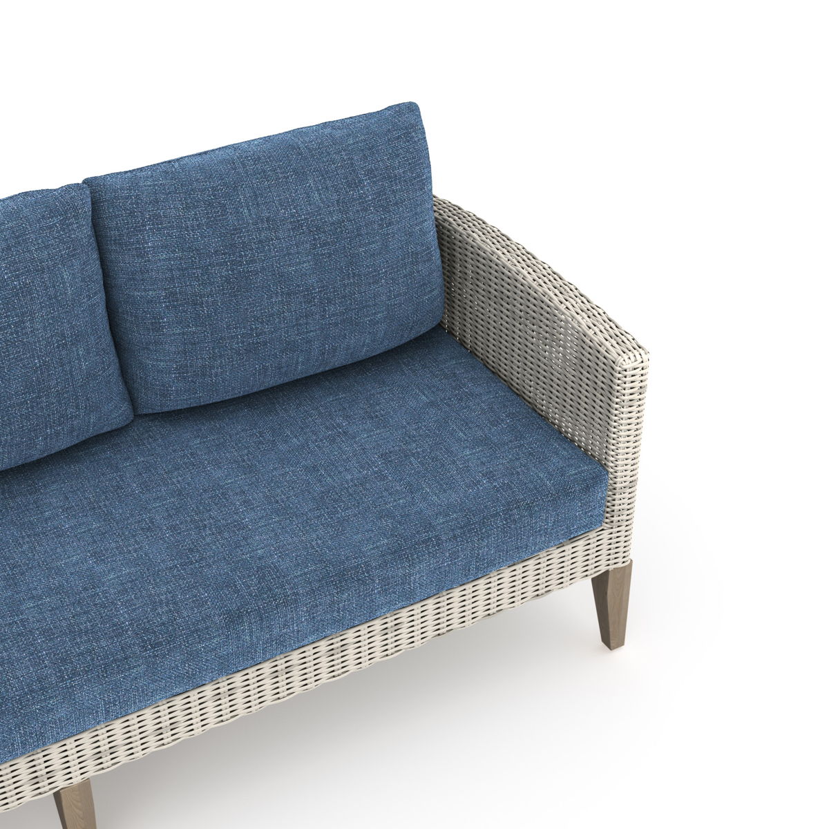 Carezza - 5 Piece Set (Sofa & 2 Club Chairs & 2 Stools) - Dark Blue - Image 7