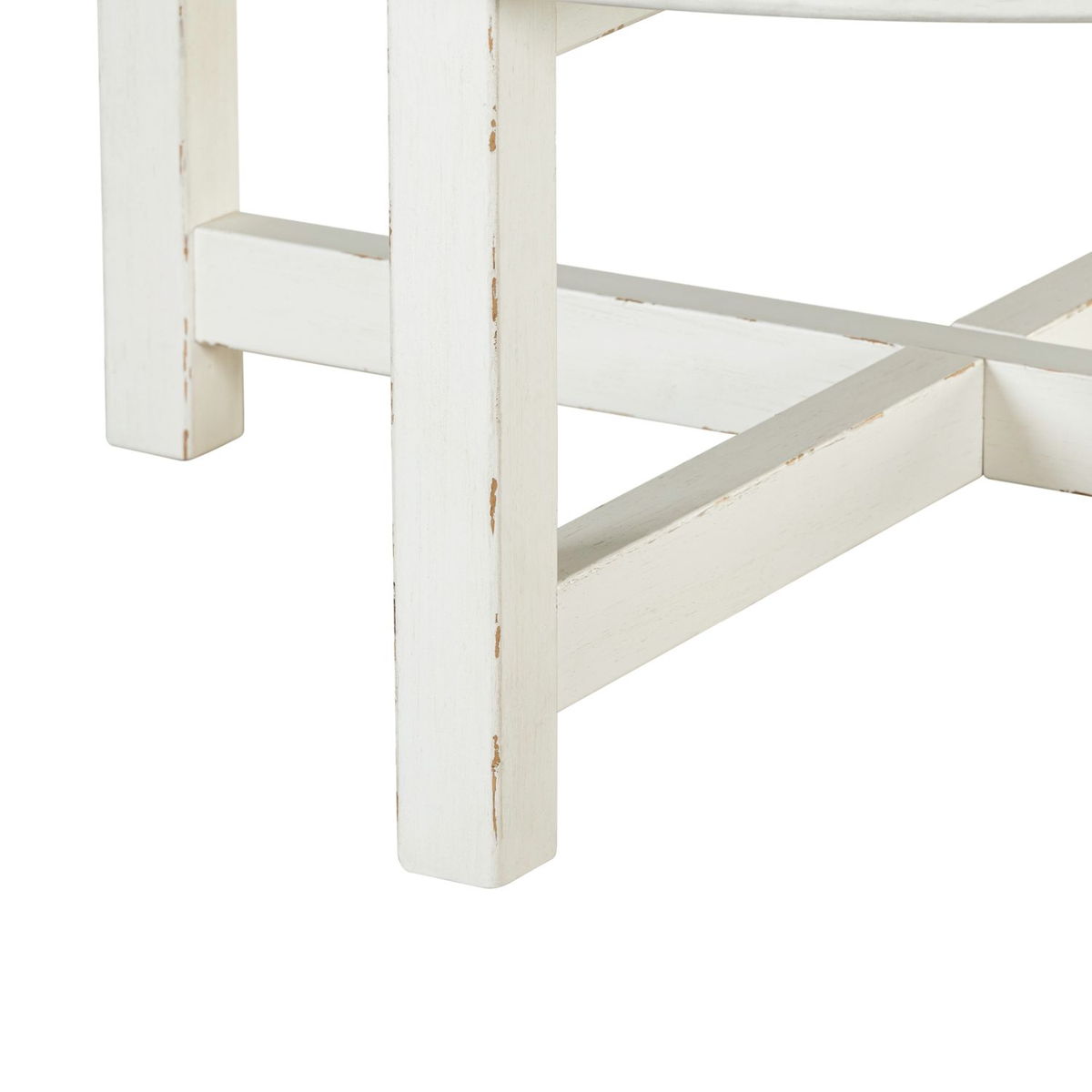 Backroads - Round Cocktail Table - Weathered White & Parchment Brown - Image 4