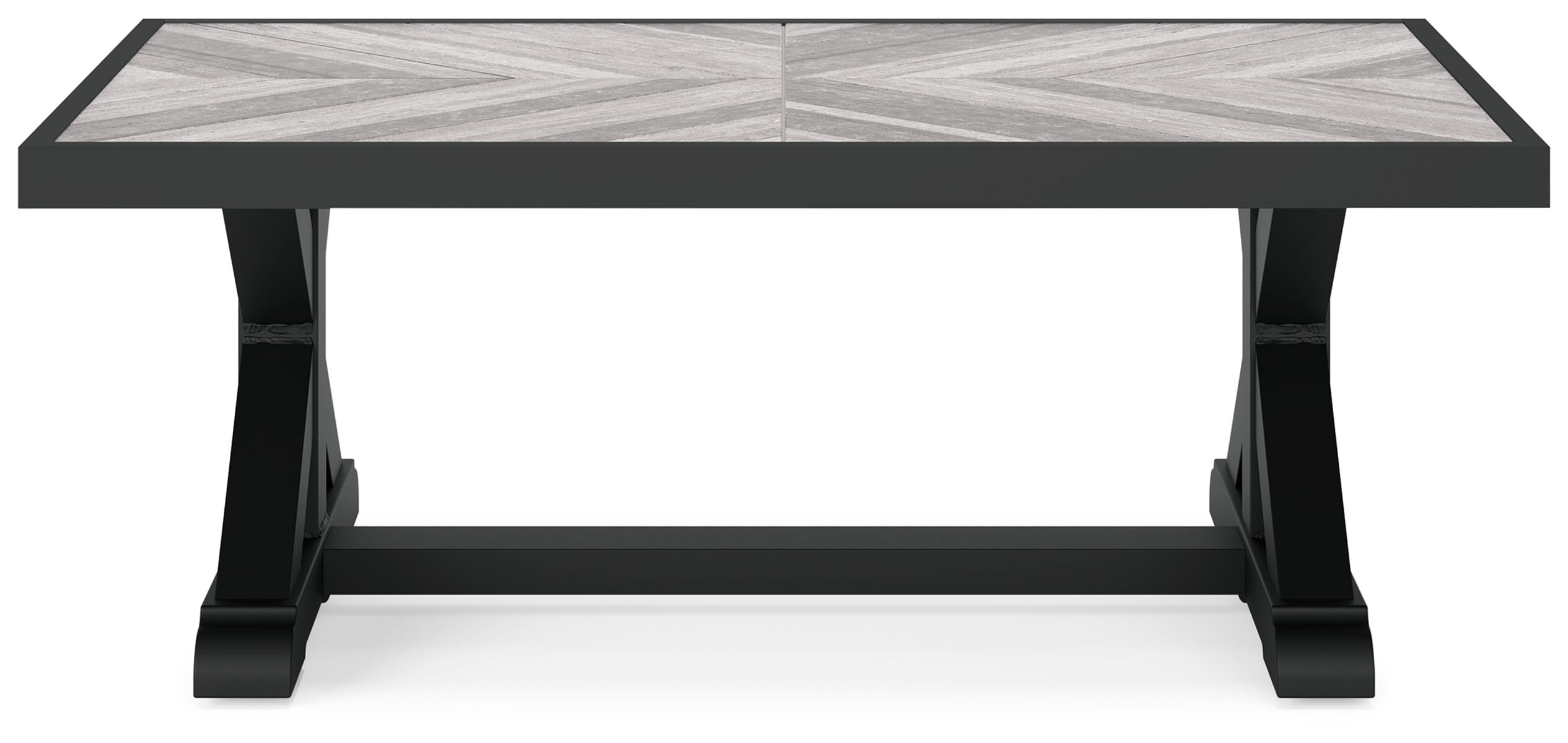 Beachcroft - Rectangular Cocktail Table - Black / Light Gray - Image 4