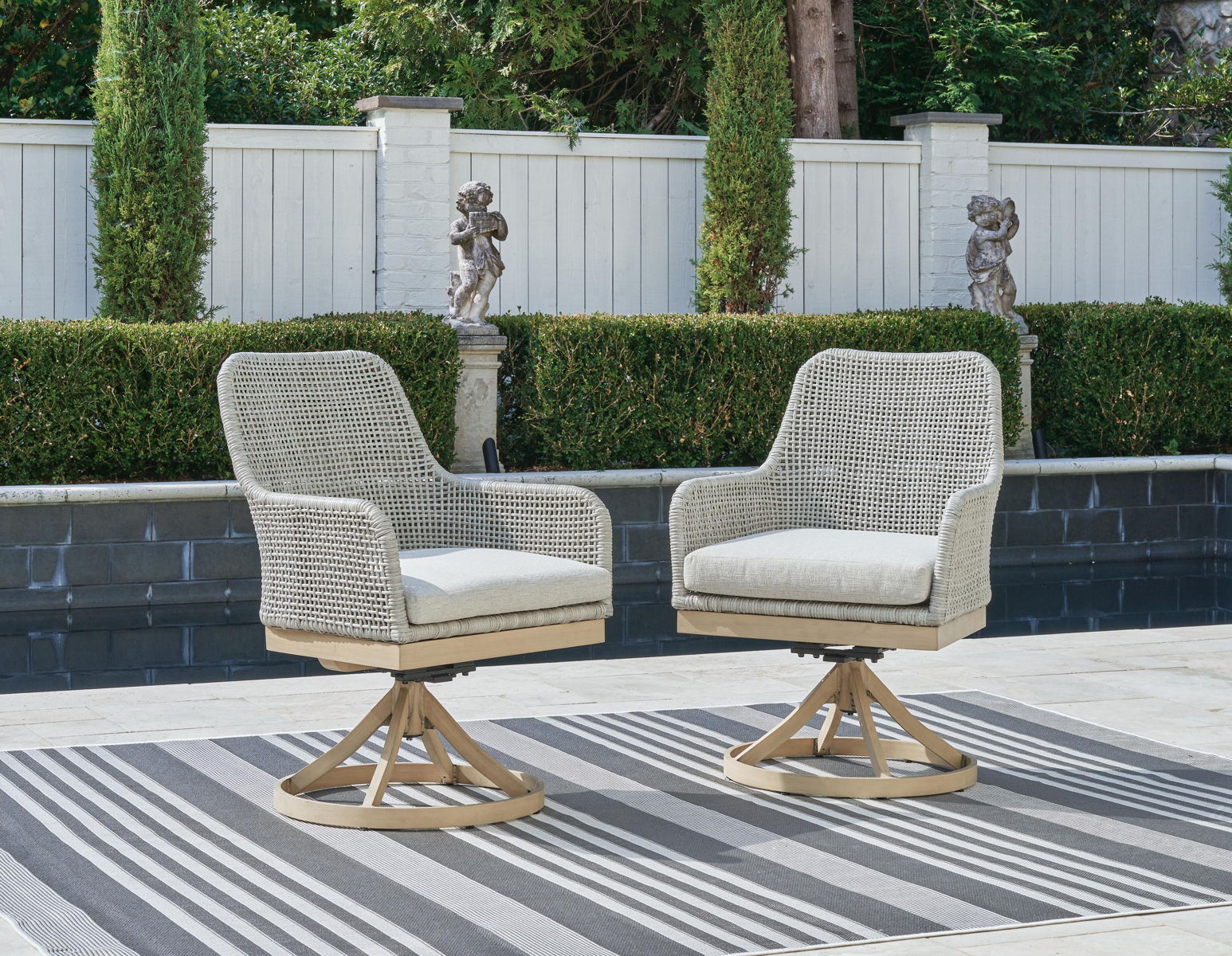 Seton Creek - Swivel Chair With Cushion (Set of 2) - Gray - Image 11