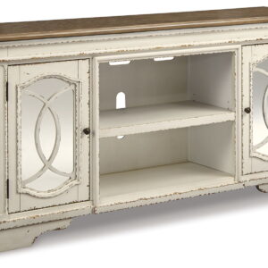 Realyn - XL TV Stand w/Fireplace Option - Chipped White