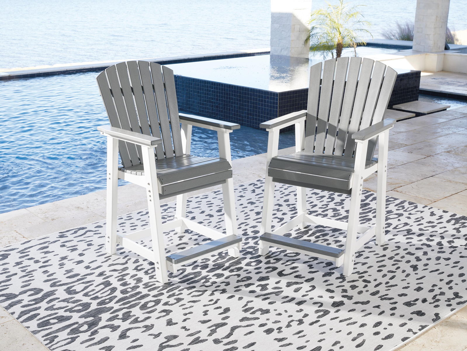 Transville - Barstool (Set of 2) - Gray / White - Image 8