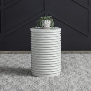 Berkley Square - Round Chairside Table - Linen & Khaki