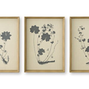 Huddwick - Wall Art Set (Set of 3) - Linen / Black