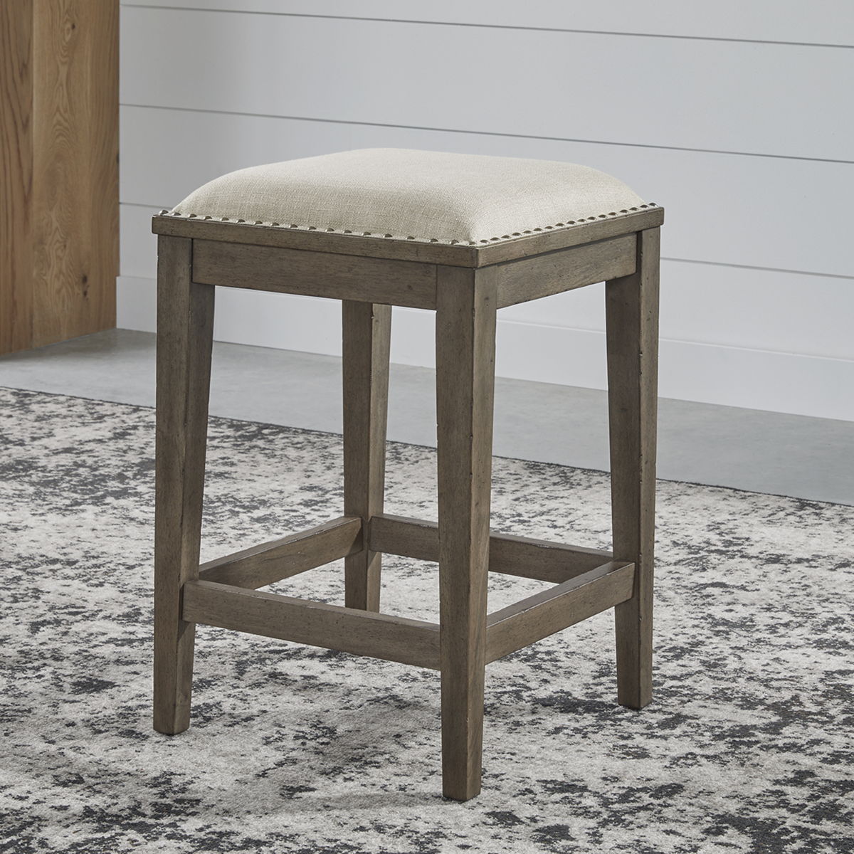Americana Farmhouse - Upholstered Console Stool - Dusty Taupe