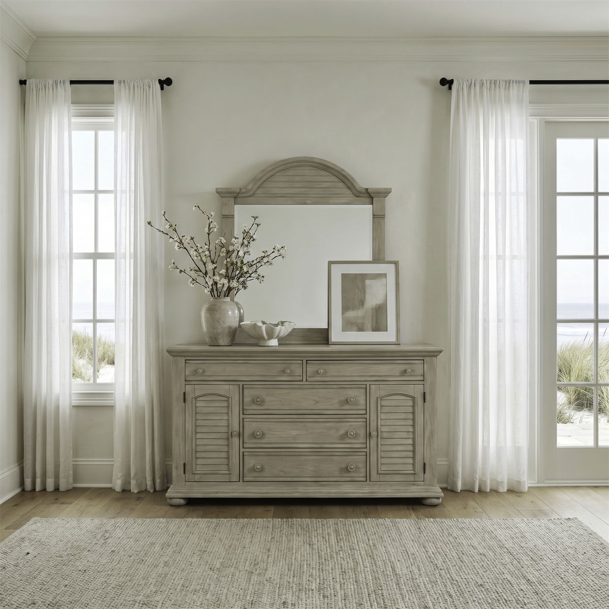 Summer House - Dresser & Mirror - Sand Dune