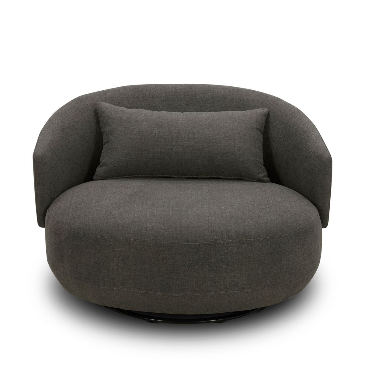 Haley - Upholstered Swivel Cuddler Chair - Charcoal - Image 2
