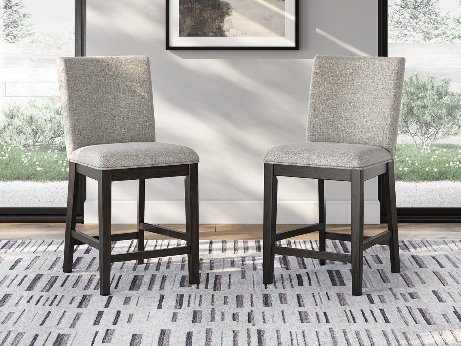 Neymorton - Upholstered Barstool (Set of 2) - Dark Grayish Brown - Image 8