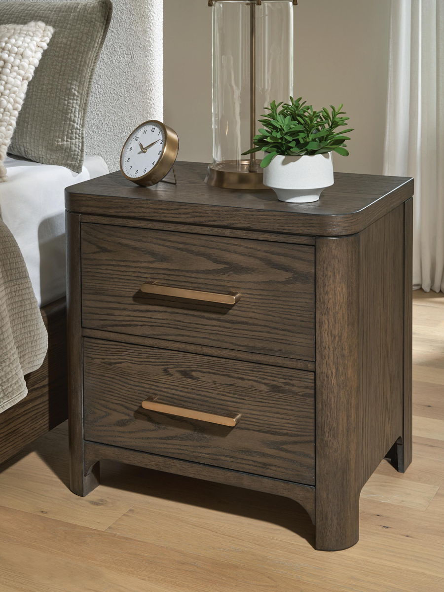 Radkin - Two Drawer Night Stand - Burnished Brown - Image 2