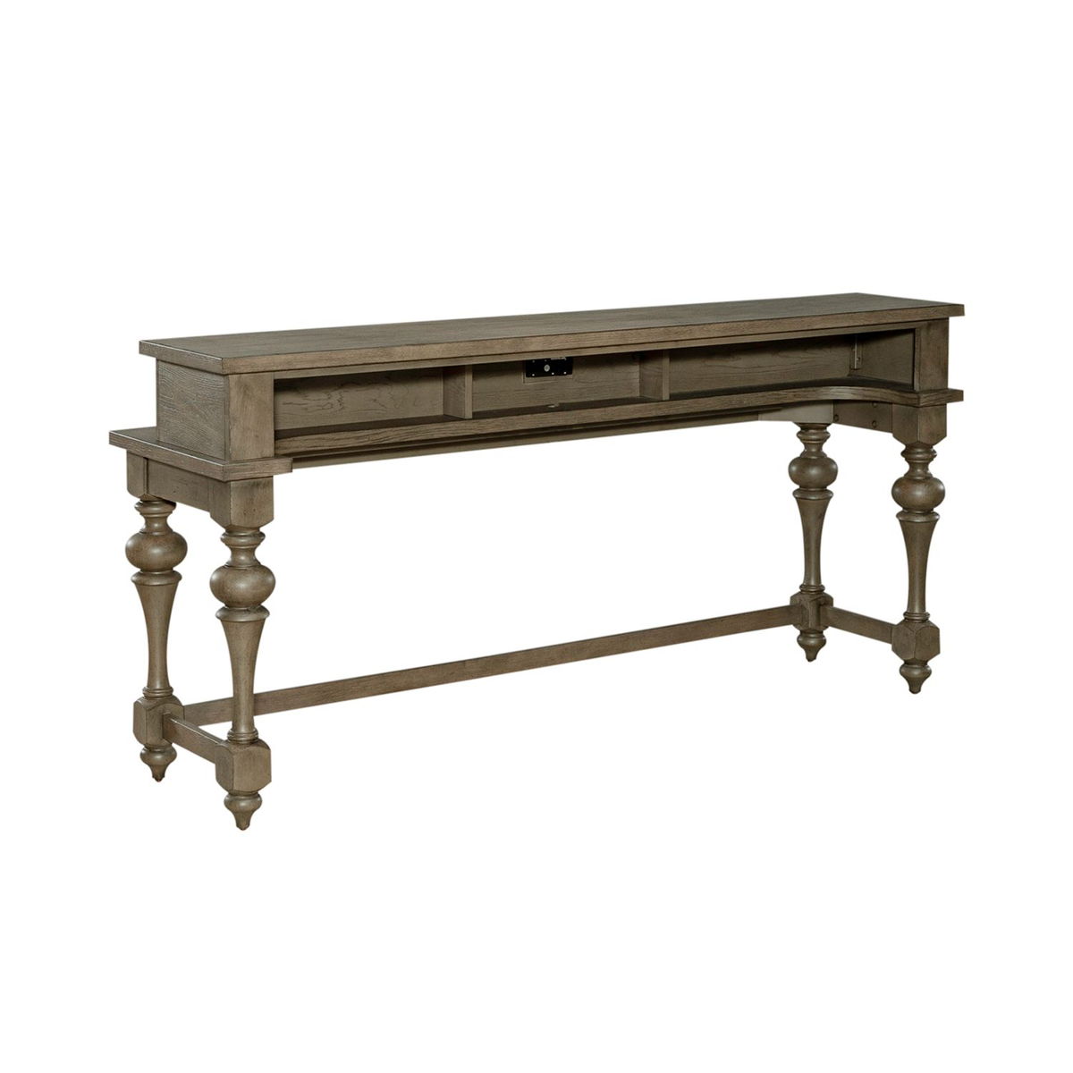 Americana Farmhouse - 4 Piece Console Set (Console 3 Stools) - Dusty Taupe - Image 3
