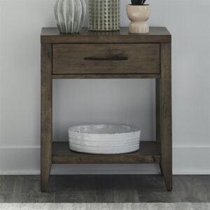 Shaker Lakes - Open Nightstand With Charging Station - Harvest Brown