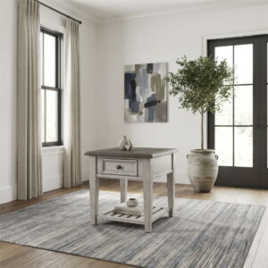 Heartland - Drawer End Table - Antique White / Tobacco Tops