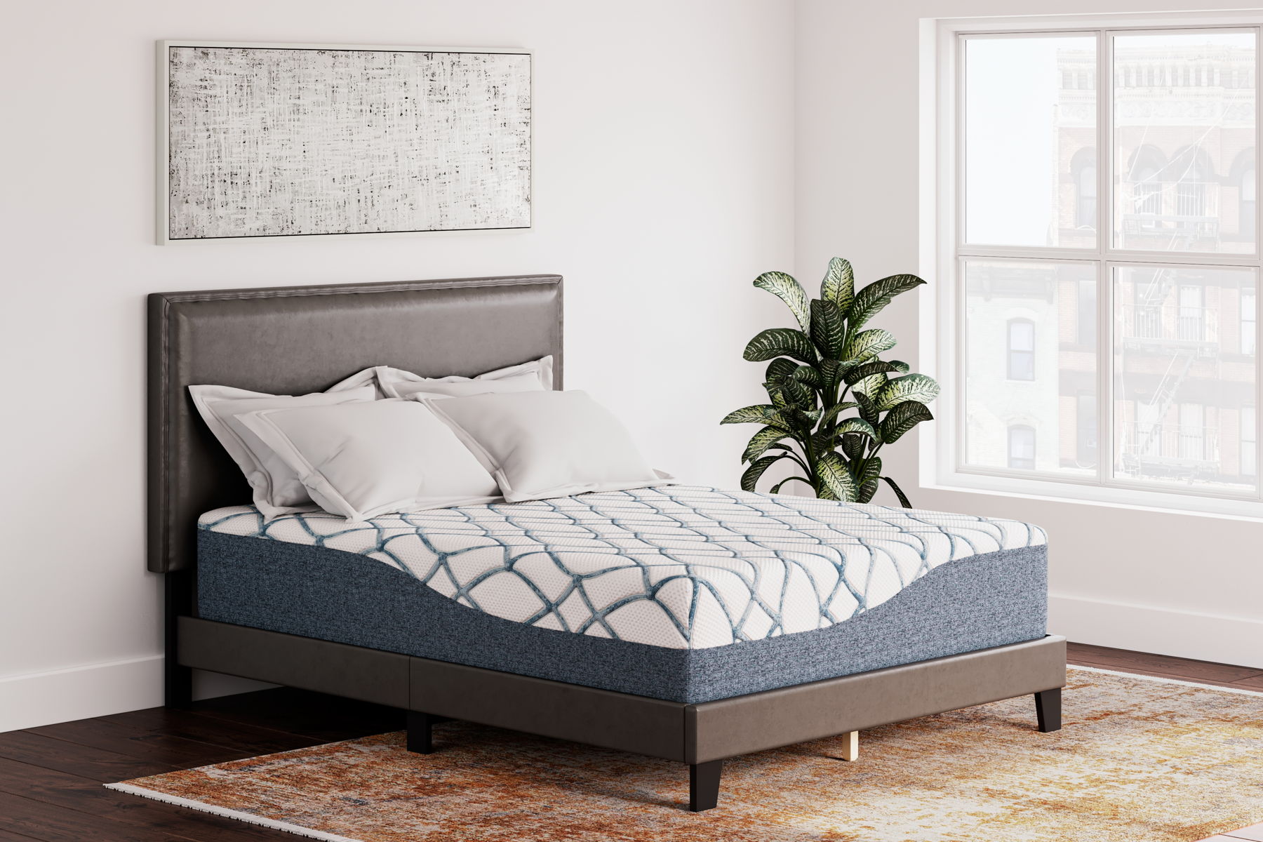 14 Inch Chime Elite 2.0 - California King Mattress - White / Blue - Image 10