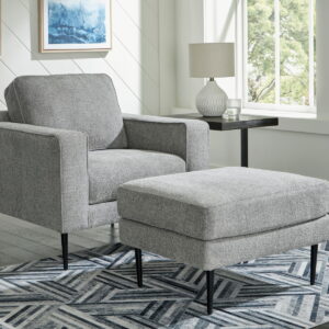 Hazela - 2 Pc. - Chair, Ottoman - Charcoal