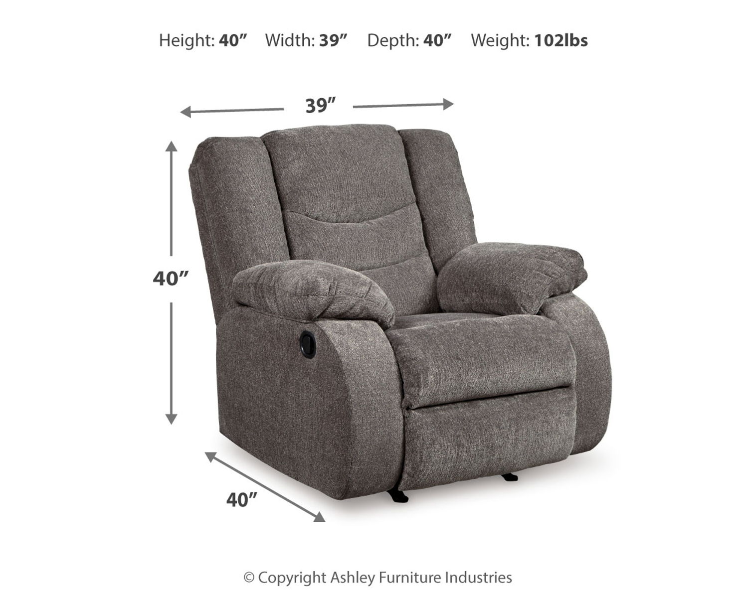 Tulen - Rocker Recliner - Gray - Image 6