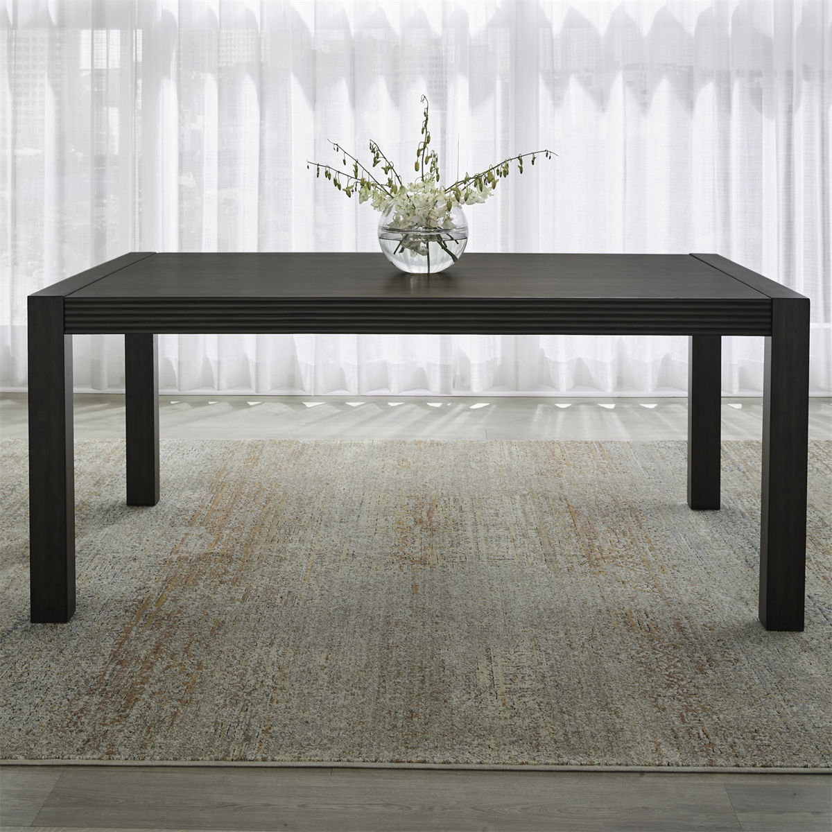 Modern Edge - Rectangular Leg Table - Caffe