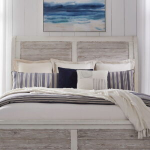 Backroads - King Sleigh Headboard - Weathered White