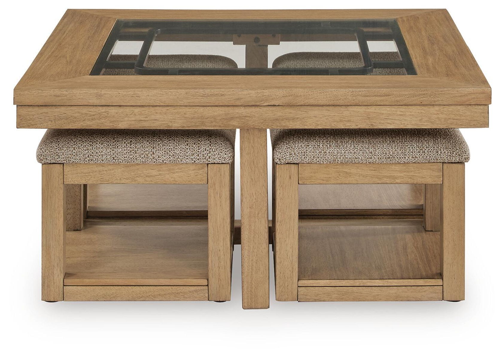 Wittenmyer - Cocktail Table With 4 Stools (Set of 5) - Natural / Black - Image 5