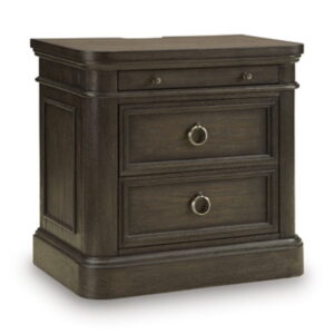 Wickenger - Two Drawer Night Stand - Dark Brown
