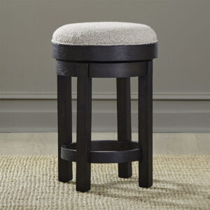 Weston - Upholstered Swivel Console Stool - Peppercorn