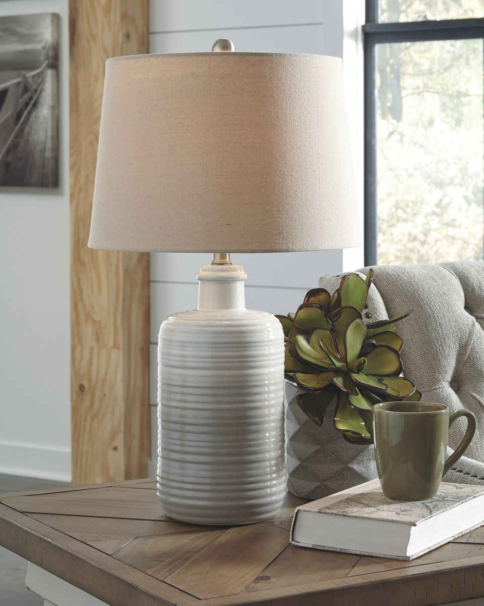 Marnina - Ceramic Table Lamp (Set of 2) - Taupe - Image 3