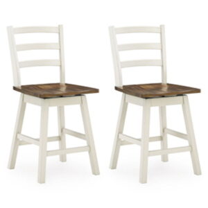 Brinfern - Swivel Stool (Set of 2) - Brown / Antique White