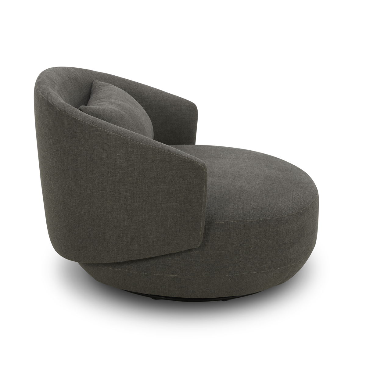 Haley - Upholstered Swivel Cuddler Chair - Charcoal - Image 6