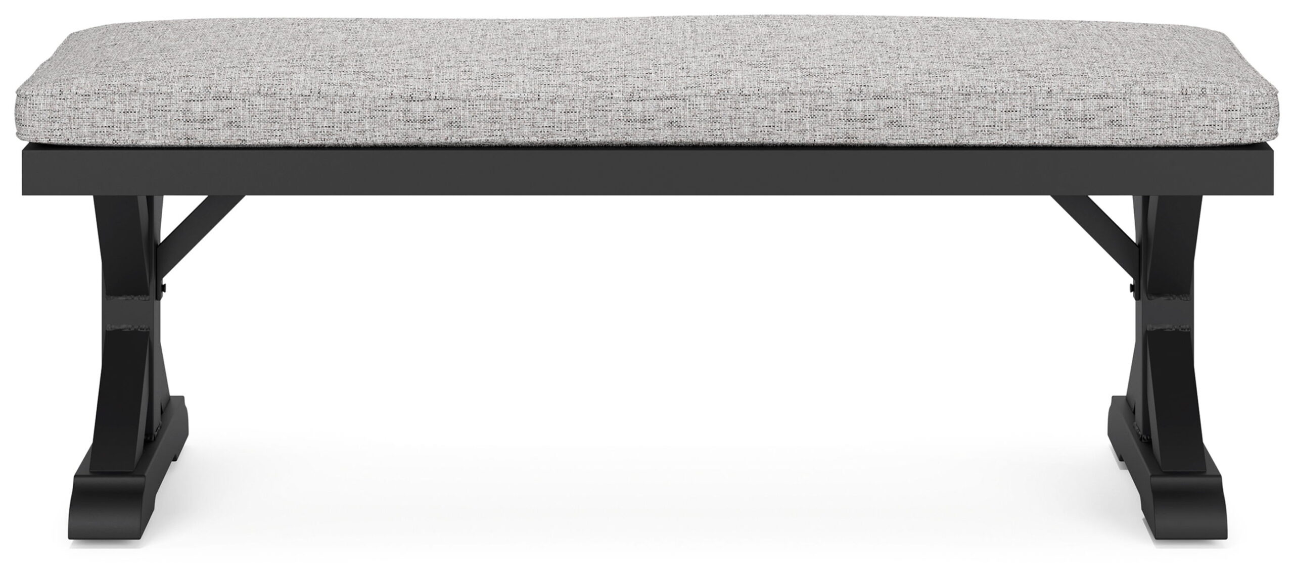 Beachcroft - Bench With Cushion - Black / Light Gray - Image 7