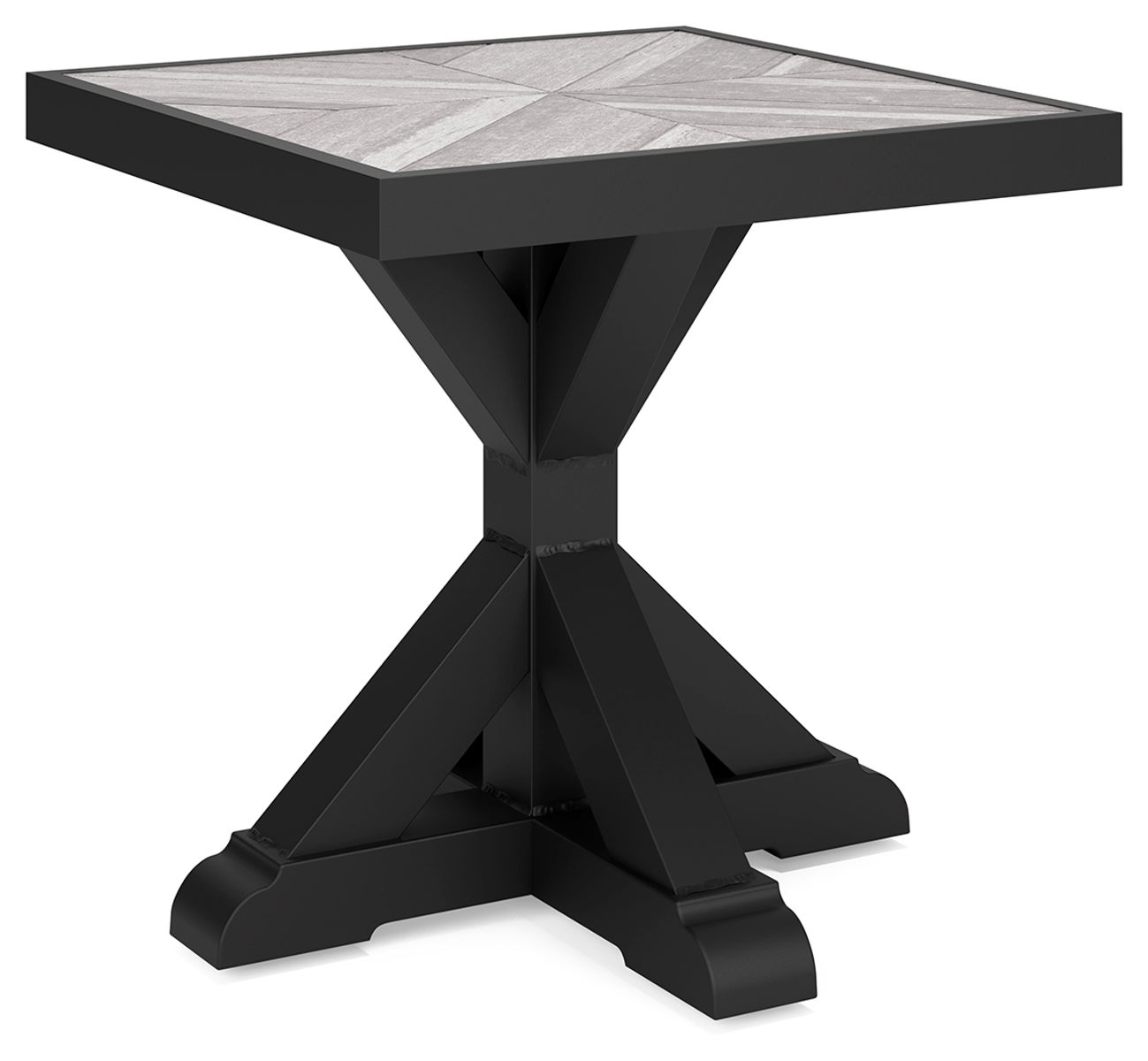 Beachcroft - Square End Table - Black / Light Gray - Image 2