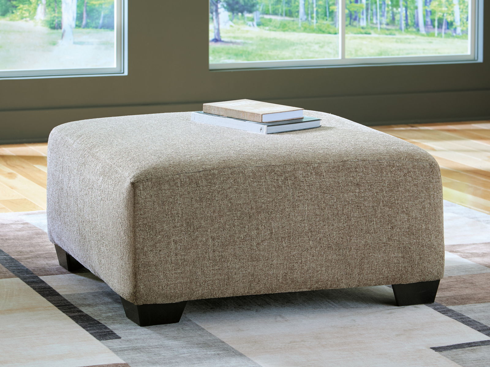 Newellen - Oversized Accent Ottoman - Beige - Image 3