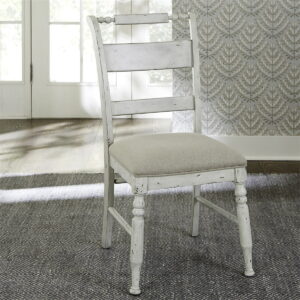 Whitney - Slat Back Side Chair - Antique Linen / Weathered Gray