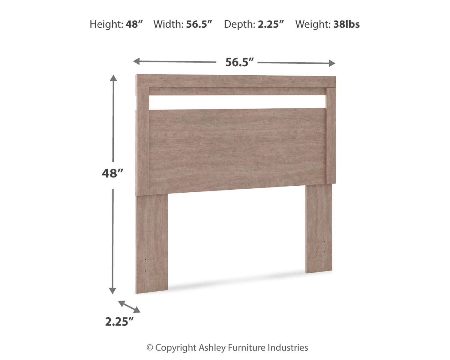 Flannia - Full Panel Headboard - Gray - Image 5