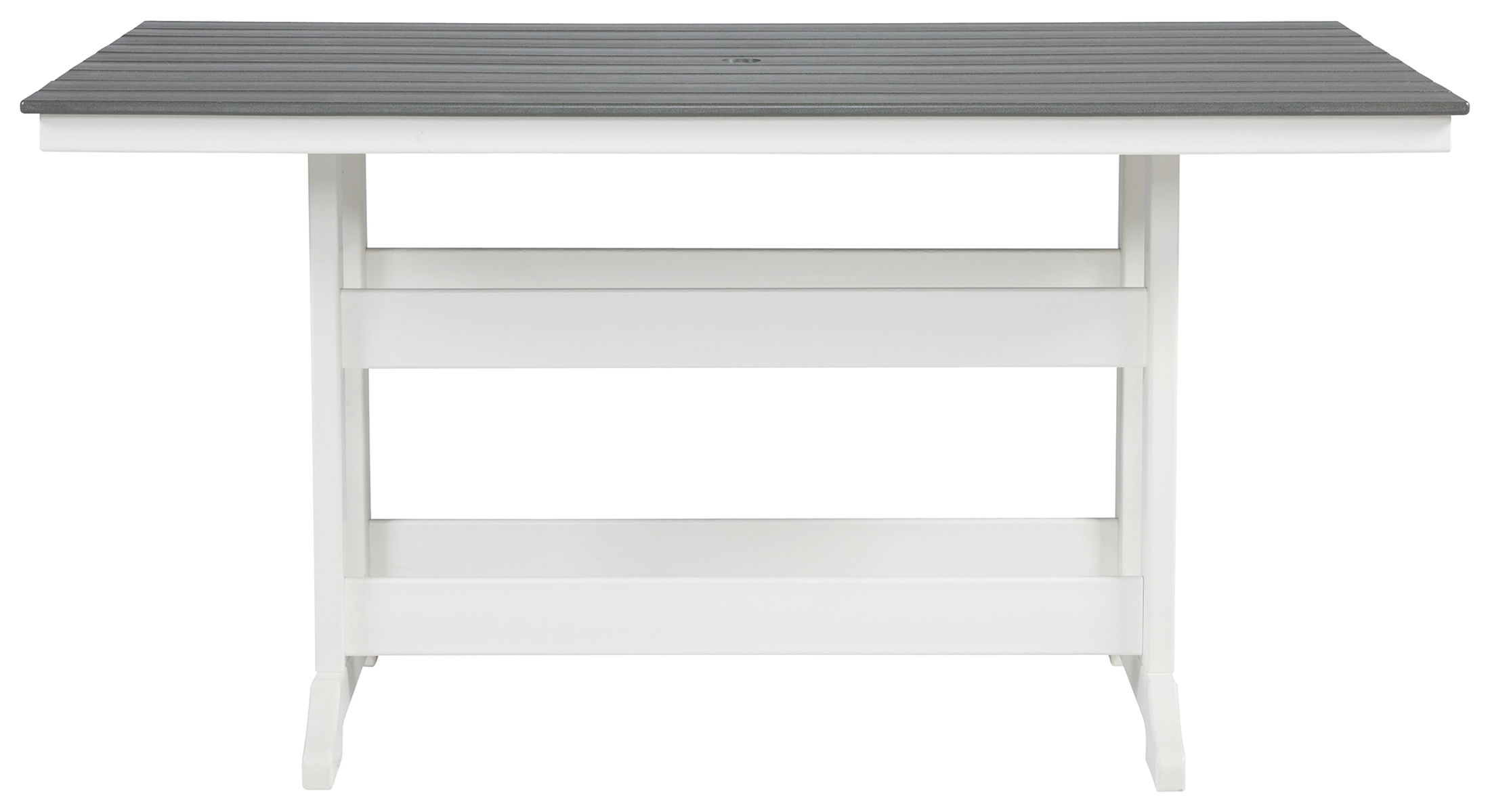 Transville - RECT COUNTER TABLE W/Umb OPT - Gray / White - Image 3