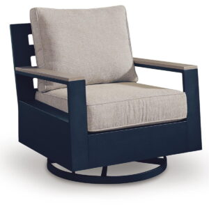 East Beach - Swivel Glider Chair With Cushion - Blue