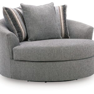 Creston Heights - Oversized Swivel Accent Chair - Smolder